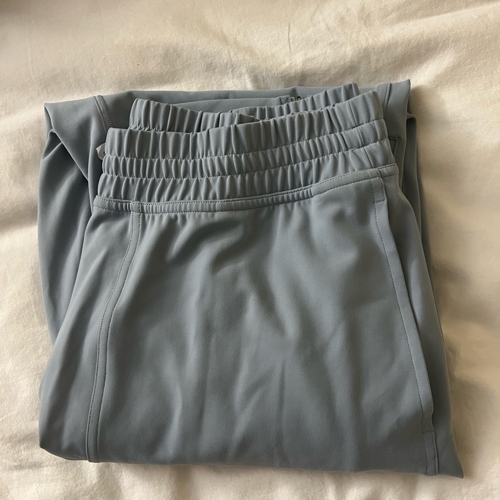 lululemon everlux high rise zip leg track pant full length in chambray size 10